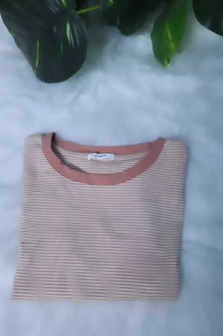 Basic crop t-shirt with strip