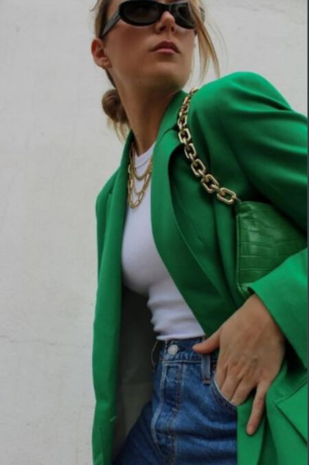 Green Formal Oversized Blazer