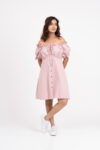Pink Short Dress with Front Bow1